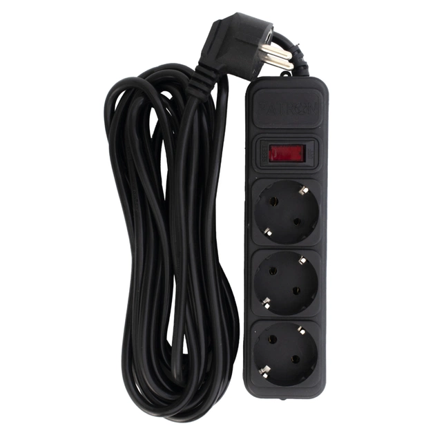 Сетевой фильтр питания Patron EXT-PN-SP-1035, 5m Black (EXT-PN-SP-1035) - изображение 1