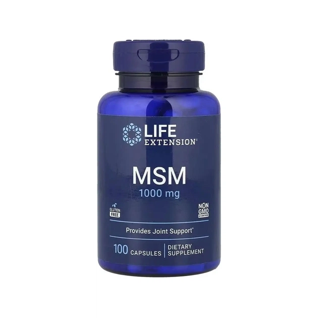 Вітамінно-мінеральний комплекс Life Extension МСМ, Метилсульфонілметан, MSM, 100 капсул (LEX-45110) - зображення 1