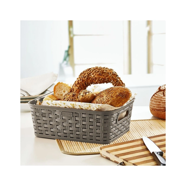 Кошик для зберігання Irak Plastik під ротанг з ручками бузковий 2.5 л (5553) - picture 3