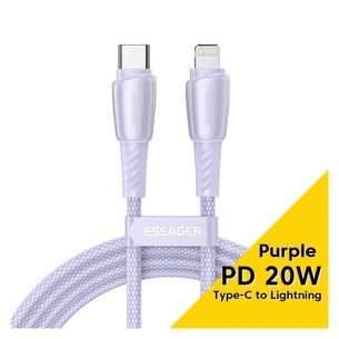 Дата кабель USB-C to Lightning 1.0m 3A purple Essager (EXCTL-CH05) зображення 1