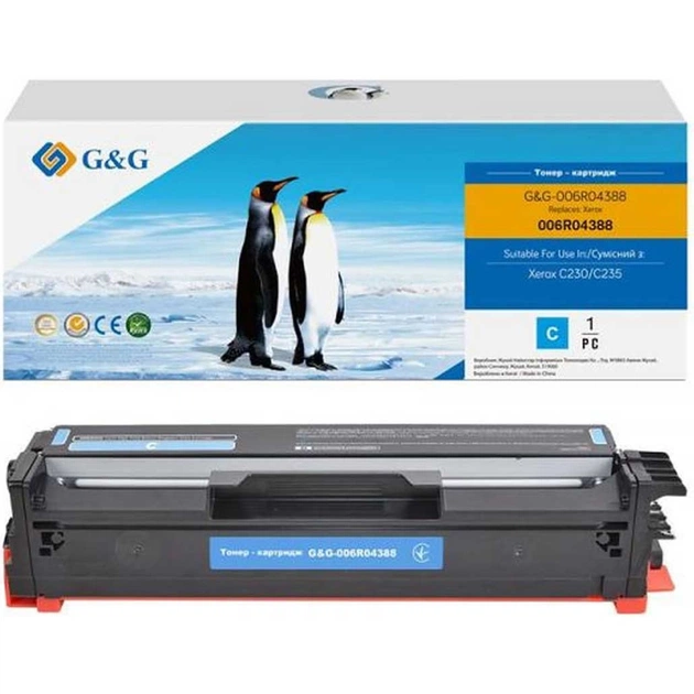 Картридж G&G Xerox C230/C235 Cyan 1.5K (G&G-006R04388) - зображення 1