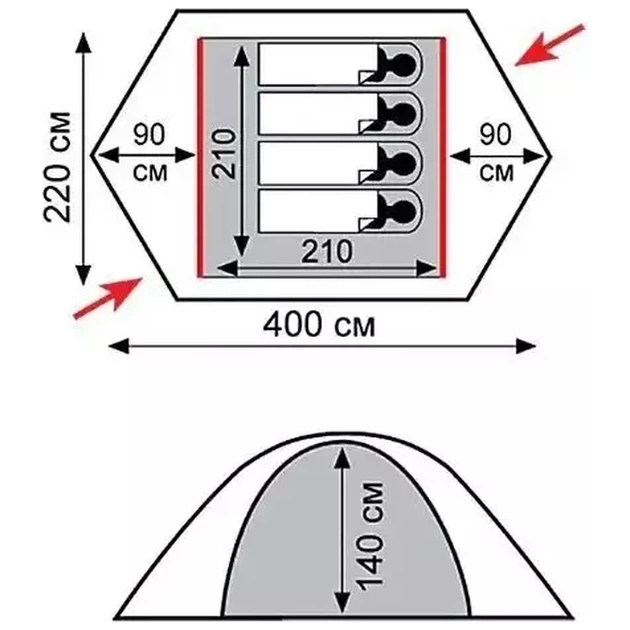 Палатка Tramp Rock 4 (v2) Green (TRT-029-green) - изображение 12