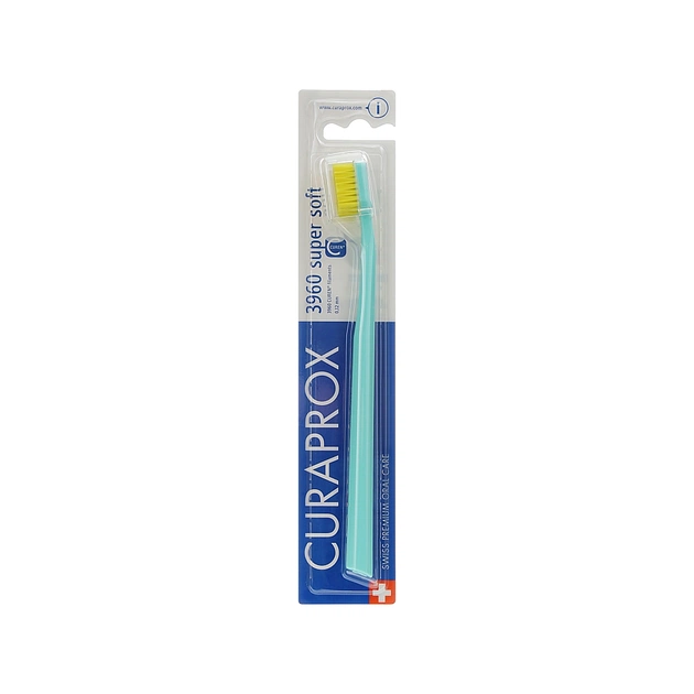 Зубна щітка Curaprox CS 3960 Super Soft Суперм'яка D 0.12 мм Бірюзова з жовтою щетиною (CS 3960-12) - изображение 1