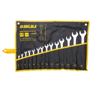 Ключ Sigma рожково-накидний 14шт 6-24мм CrV satine (тк чохол) (6010161) зображення 1