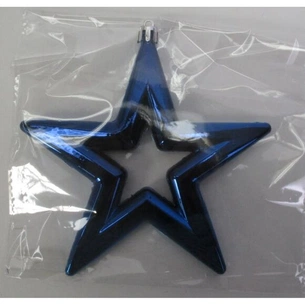 Ялинкова іграшка Novogod`ko Зірка, 15cм, синя, глянець (974441) зображення 1