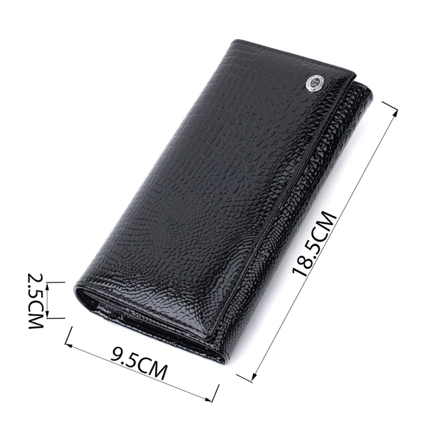 Гаманець ST Leather З натуральної лакованої шкіри Чорний (22679) - изображение 3