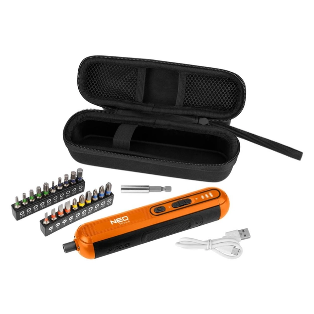 Викрутка акумуляторна Neo Tools 4in1 1.5Ah, 4.5Нм, 230об/хв, 20 біт, кейс (04-199) - picture 1