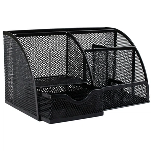 Настільний набір H-Tone металевий, 22 х 14 х 13 см, чорний (JJ41220) зображення 1