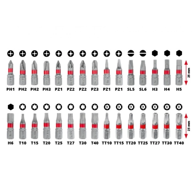 Набір біт Einhell 1/4", 32шт, кейс (118693) - picture 4