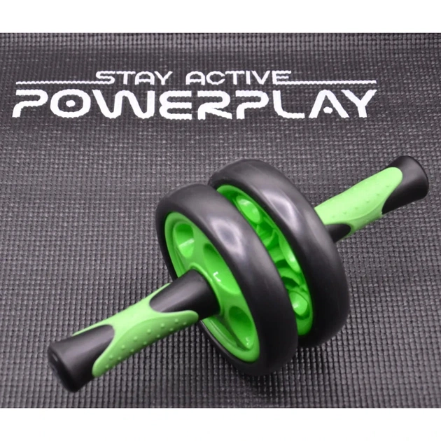 Ролик для преса PowerPlay подвійний Dual-Core Ab Wheel Чорно-зелений (PP_4327_Black/Green) - picture 5