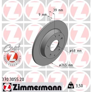 Гальмівний диск ZIMMERMANN 370.3055.20 зображення 1