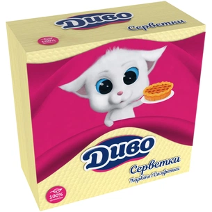 Серветки столові Диво 1 шар жовті 33х33 см 100 шт. (4820003830376) зображення 1