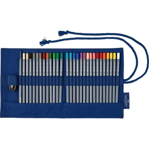 Карандаши цветные Faber-Castell Goldfaber Aqua в тканинному пеналі 27 кольорів з аксесуарами, (114652) (28942) изображение 1