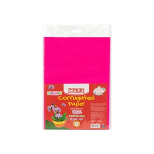 Кольоровий картон Maxi A4 Гофрокартон неоновий 21х29,7 см рожевий (MX61898) зображення 1