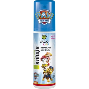 Спрей від комах Vaco Paw Patrol Sensitive Від комарів, кліщів і мошок з Icaridin 10% Для дітей від 6 місяців 80 мл (5901821953641) зображення 1