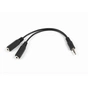 Кабель мультимедійний 3.5mm M to 2x3.5mm F 0.1m Cablexpert (CCA-415-0.1M) - зменшене зображення 1