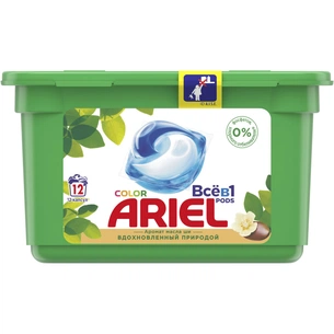Капсули для прання Ariel Pods Все-в-1 Олія Ши 12 шт. (8001090993175) зображення 1