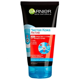 Гель для вмивання Garnier Skin Naturals Чиста Шкіра 3 в 1 Актив очищення 150 мл (3600542084406) зображення 1