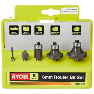Набір фрез Ryobi RAKRBS5 набір 5 шт, хвостовик 6 мм (5132003828) изображение 1