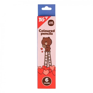 Олівці кольорові Yes 6 кольорів Line Friends Choco (290726) зображення 1