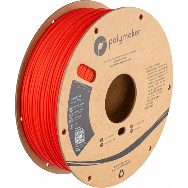 Пластик для 3D-принтера Polymaker PLA POLYLITE PRO 1,75mm 1kg RED (PA07004) - зображення 1