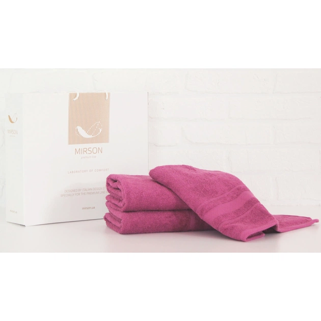 Рушник MirSon набір банних 5081 Elite SoftNess Plum 50х90, 70х140, 100х150 (2200003961010) - изображение 1
