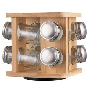 Набір для спецій Ardesto Midori, 9 предметів, 80мл бамбук, нержавіюча сталь (AR1408B) зображення 1