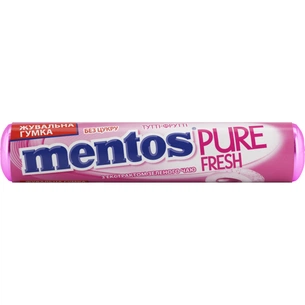 Жувальна гумка Mentos Pure Fresh со вкусом Тутти-Фрутти 15.57 г (8935001725404) зображення 1