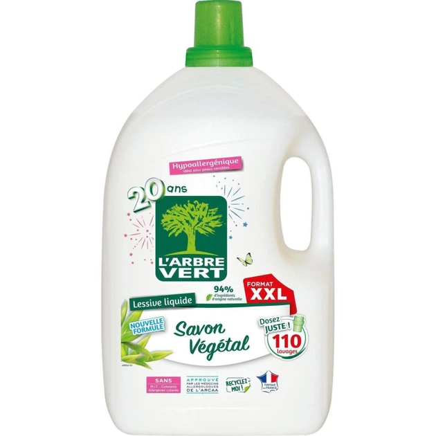 Гель для прання L'Arbre Vert Рослинне мило 4.95 л (3450601046377) - зображення 1