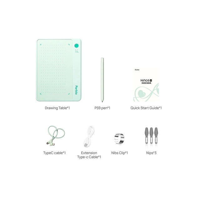 Графічний планшет Parblo Ninos NEO Green (NINOSNEO) - зображення 2