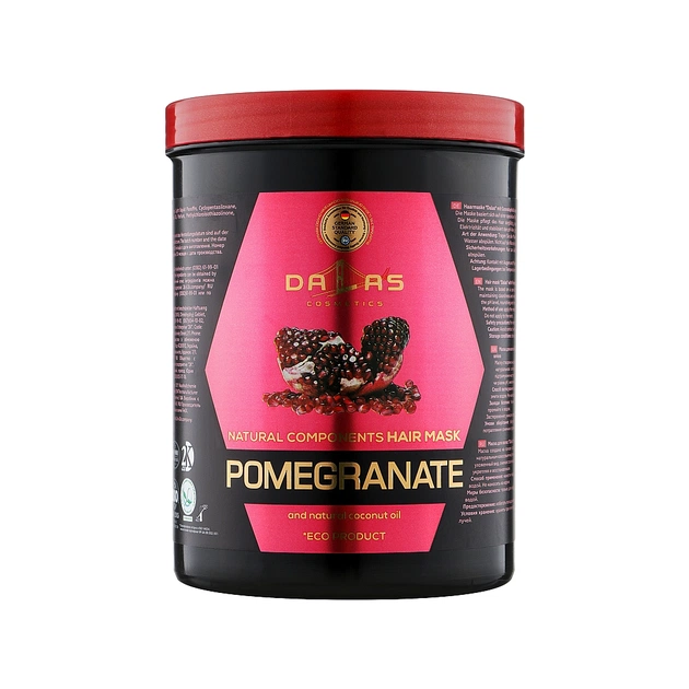 Маска для волосся Dalas Pomegranate з олією гранатових кісточок і натуральною кокосовою олією 1000 мл (4260637729132) - зображення 1