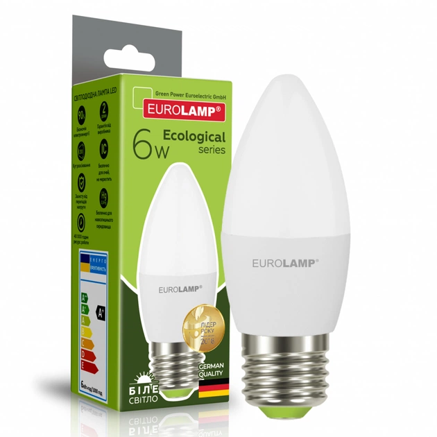 Лампочка Eurolamp LED CL 6W E27 4000K 220V (LED-CL-06274(P)) - зображення 1