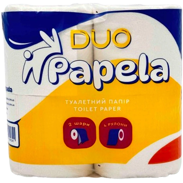 Туалетний папір Papela Duo 2 шари 120 відривів 4 рулони (4820270940341) - зображення 1
