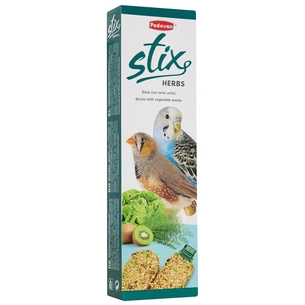 Ласощі для птахів Padovan Stix Herbs для хвилястих папуг та амадинів 80 г (8001254001418) зображення 1