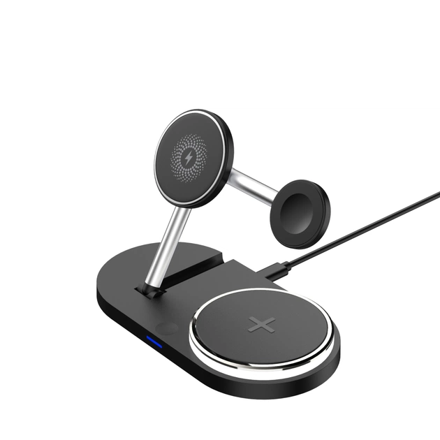 Зарядний пристрій Armorstandart Wireless Charging H102 3 in 1 Magnetic Black (ARM78103) - зображення 1