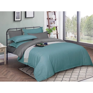 Постільна білизна MirSon Satin Stripe 30-0015 + 30-0011 Skylly 143х210 Полуторна (2200005261064) зображення 1