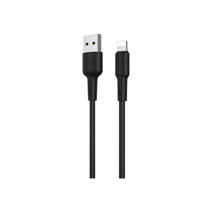 Дата кабель USB 2.0 AM to Lightning 1.0m 2.4A silicone BX30 black BOROFONE (6931474706867) зображення 1