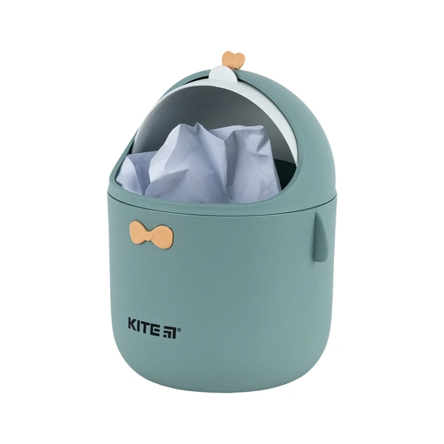 Кошик для паперів Kite Настільний контейнер для сміття, сіро-зелений (K24-010-1) - picture 4