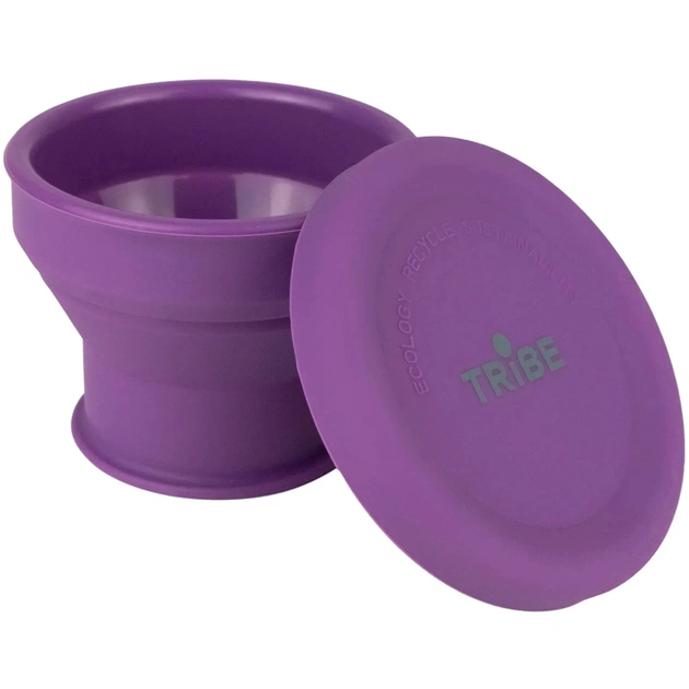 Чашка туристическая Tribe Collapsible Shot 90 мл з кришкою, plum (T-FF-0030-plum) - изображение 1