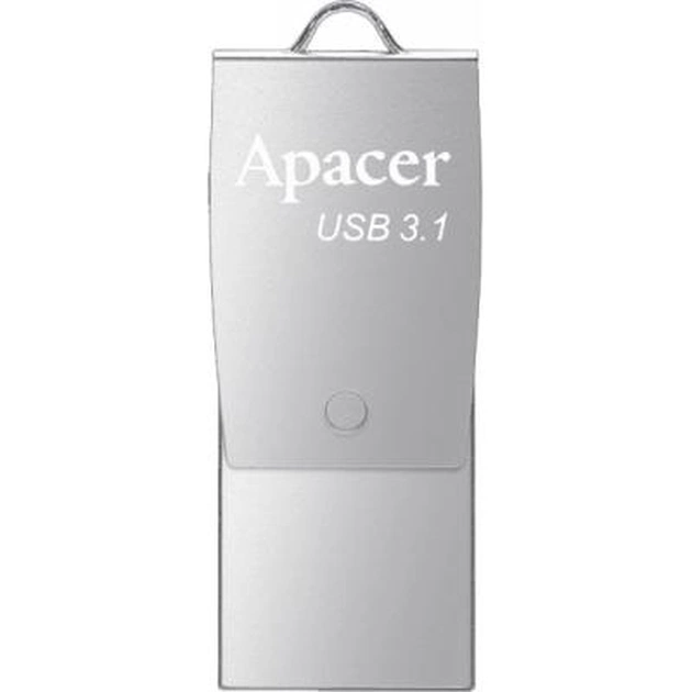 USB флеш накопичувач Apacer 8GB AH750 Silver USB 3.1 OTG (AP8GAH750S-1) - зображення 1
