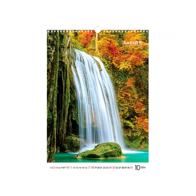 Календар Axent настінний А3 2026 р.Waterfalls (8804-26-2-A) - зображення 11
