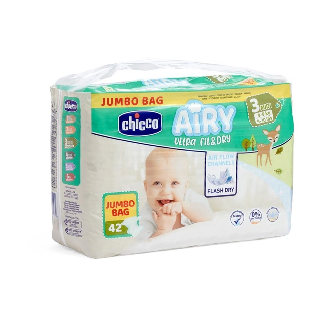 Підгузки Chicco Airy 3 M 4-9 кг 42 шт (11235.00) - зображення 1