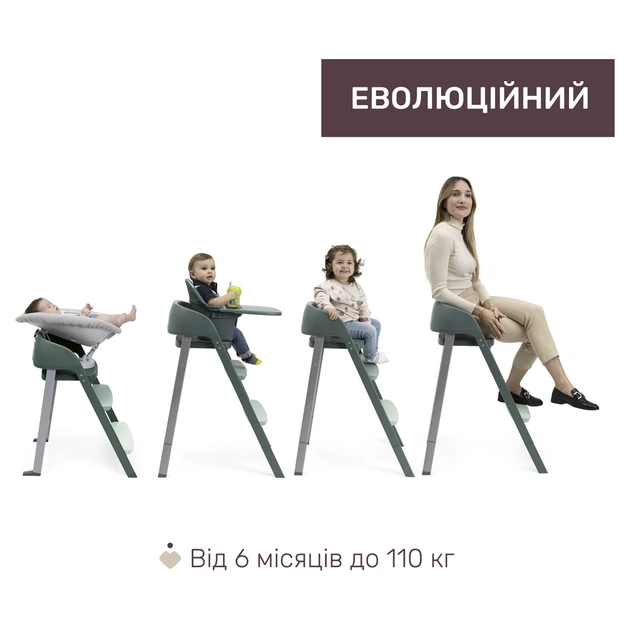 Стілець для годування Chicco 3 в 1 Crescendo Up зелений (87046.87) - picture 7