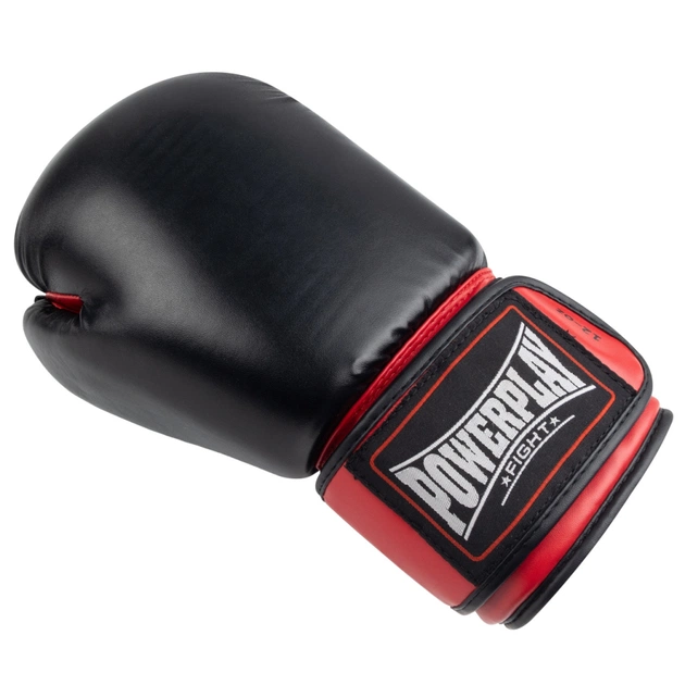 Боксерські рукавички PowerPlay 3004 Classic Чорно-Червоні 16 унцій (PP_3004_16oz_Bl/Red) - picture 4