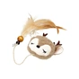 Игрушка для кошек Hippie Pet Плюшевый олень с перьями коричневые 11 см (HIPCT2304102-3) - уменьшенное изображение 1