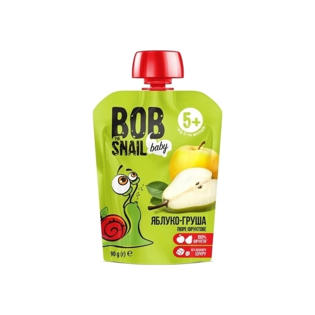 Дитяче пюре Bob Snail Равлик Боб Pouch Яблуко-Груша, 90 г (4820219343011) - зображення 1