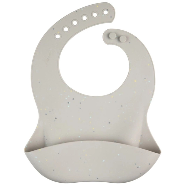 Нагрудничок Canpol babies DOTS силіконовий з кишенькою, сірий (51/029_grey) - picture 1