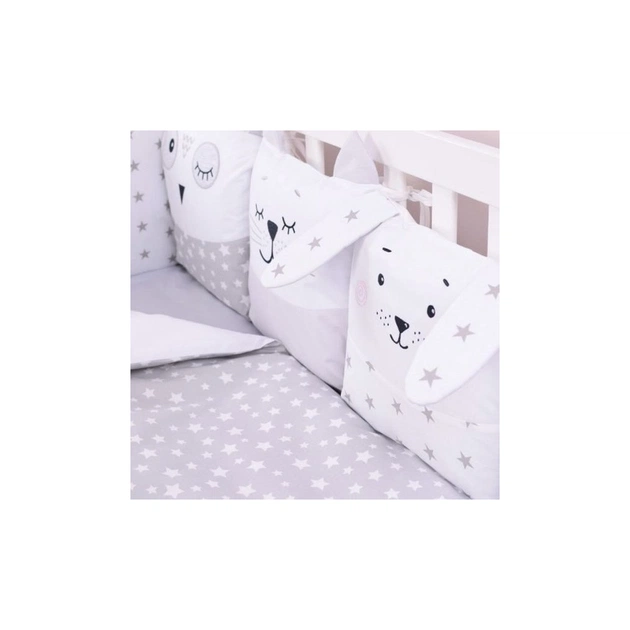Дитячий постільний набір Верес Smiling animals white-gray new (216.07.110*90) - picture 3