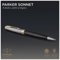 Ручка кулькова Parker SONNET 17 Metal & Black Lacquer GT BP (68 132) - уменьшенное изображение 5