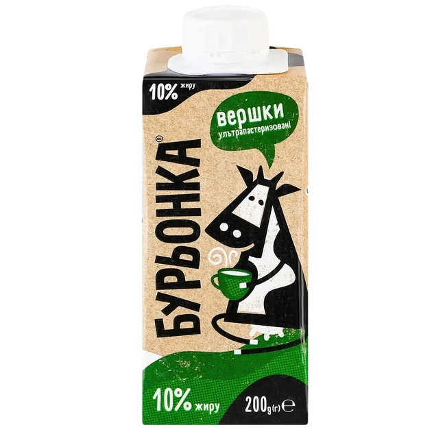 Вершки Бурьонка ультрапастеризовані 10% 200 г (br.82650) - picture 2